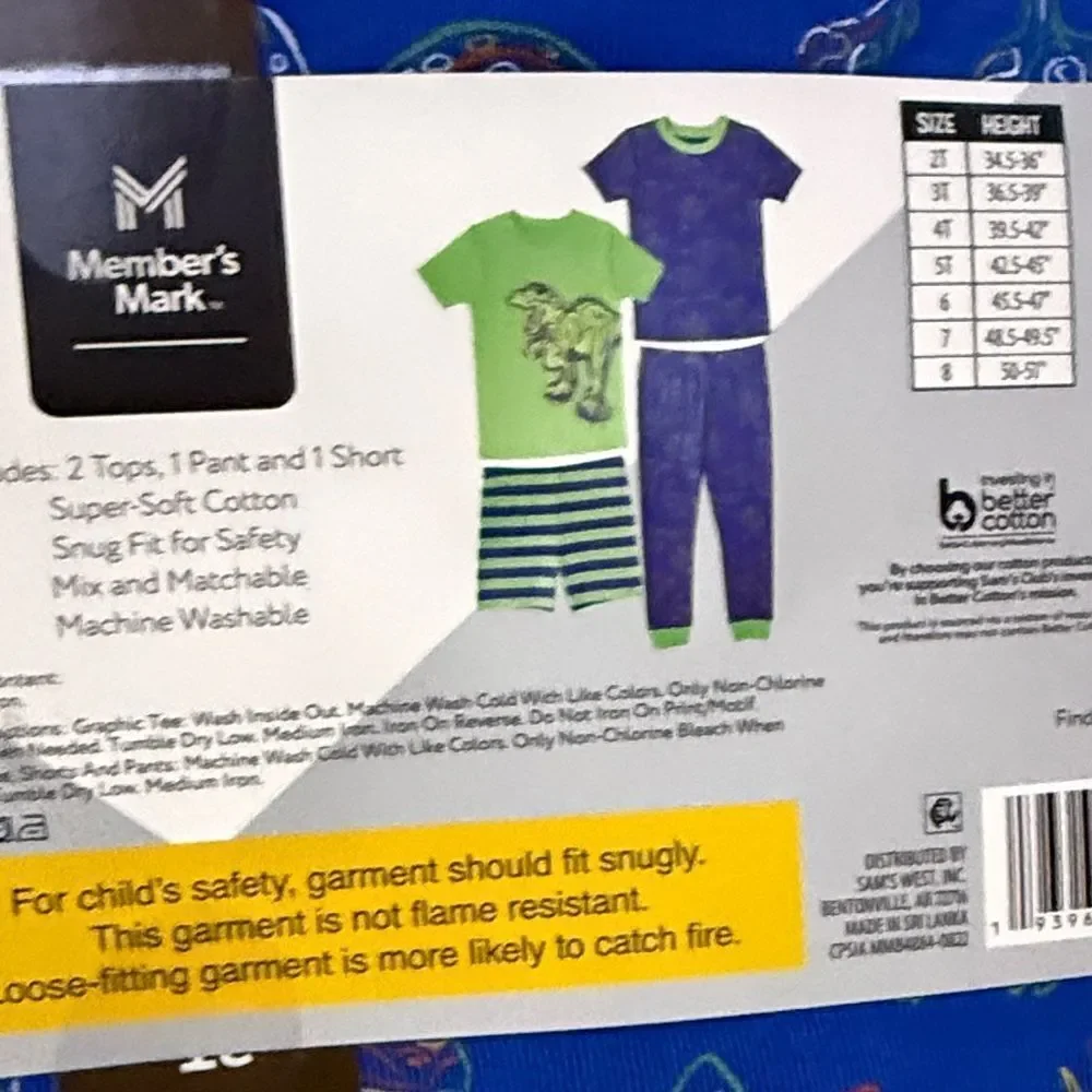 Wonder Nation Boys' 4-Piece Pajama Set - Black, Red, Green